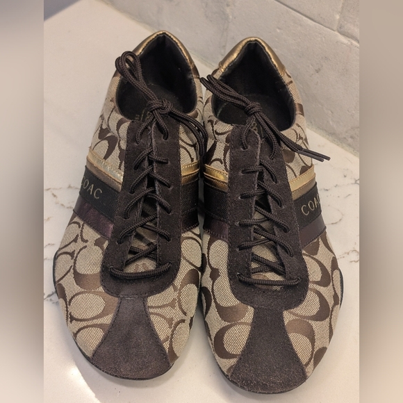 Coach Jayme Sneakers - GUC Brown/Tan Metallic Size 9 - Picture 4 of 16